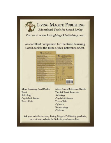 Cartas de Aprendizaje de Runas Futhark Living Magick 24 Tarjetas
