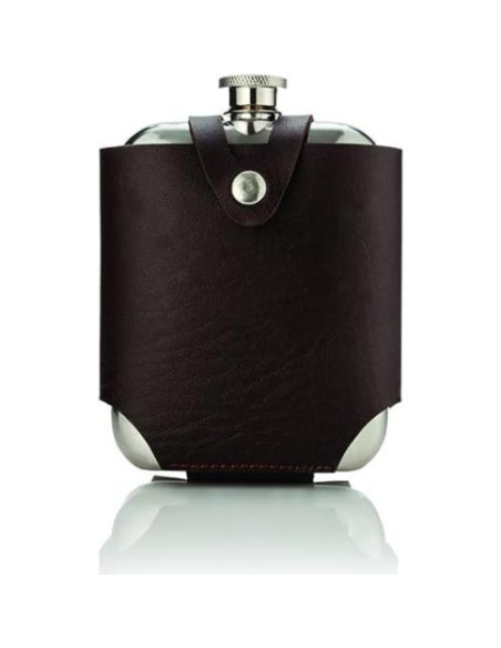 Frasco de Acero Inoxidable Viski 148ml con Estuche de Cuero