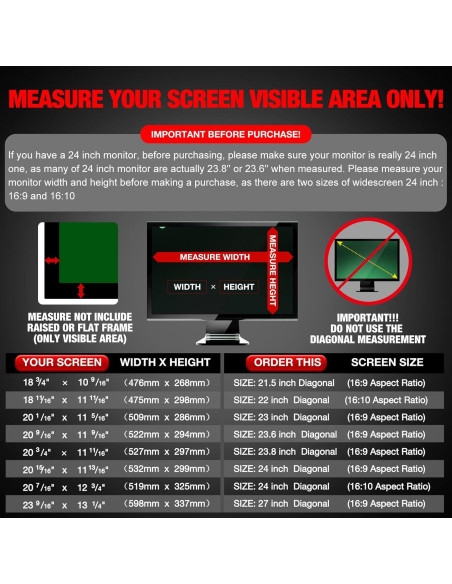 Filtro de Pantalla de Privacidad Izmapaic 24" 16:9 Antirreflejo