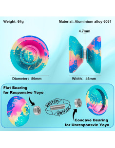 Yoyo Profesional HKSOD Doble Propósito Metal 64g 57mm 2
