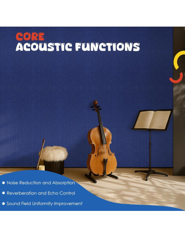 Paneles Acústicos 5 Pack EVENRISING 120x60 cm Azul Marino