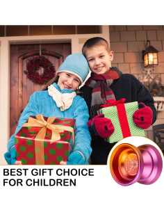 Yoyo Profesional FETESNICE LY001 Metal Naranja-Púrpura 2