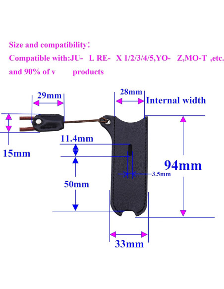 Funda de cuero PU con cordón para J-U-L y otros - 2 Pack