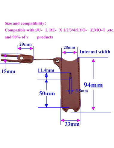 Funda de cuero PU con cordón para J-U-L y otros - 2 Pack