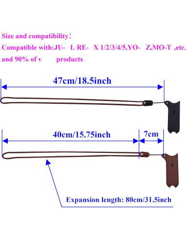 Funda de cuero PU con cordón para J-U-L y otros - 2 Pack