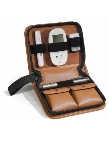 Estuche de Glucosa SHBC de Cuero PU Ecológico con Bolsillos