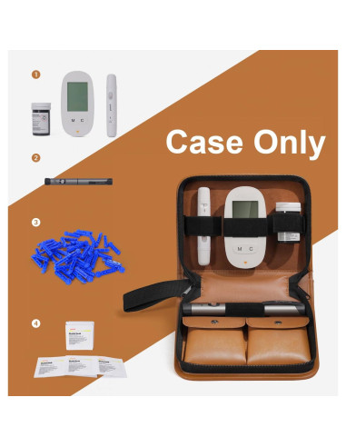 Estuche de Glucosa SHBC de Cuero PU Ecológico con Bolsillos