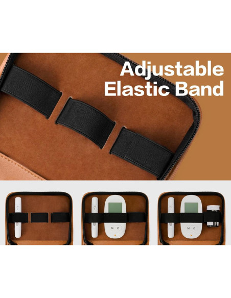 Estuche de Glucosa SHBC de Cuero PU Ecológico con Bolsillos
