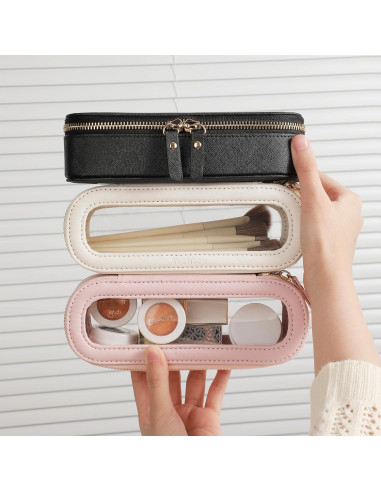 Bolsa de Maquillaje Transparente Aveniee Slim - Negro