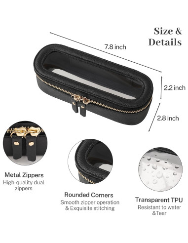 Bolsa de Maquillaje Transparente Aveniee Slim - Negro