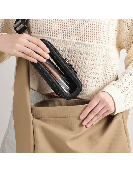 Bolsa de Maquillaje Transparente Aveniee Slim - Negro