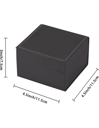 Caja de Reloj Individual de Lujo LETURE Negra con Almohadilla