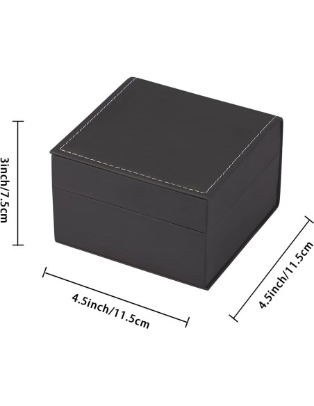 Caja de Reloj Individual de Lujo LETURE Negra con Almohadilla