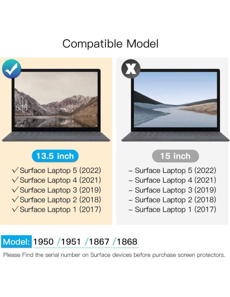 FILMEXT Protector de Pantalla Privado para Surface Laptop 13.5"