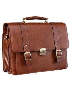 Maletín de Cuero Banuce para Hombres 15.6" Marrón Vintage