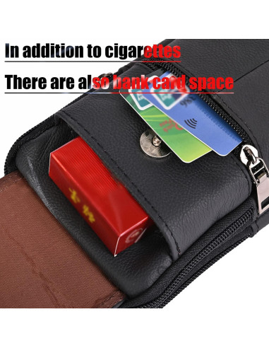 Estuche de cuero YIUMLMN para cigarrillos y encendedor - Vintage