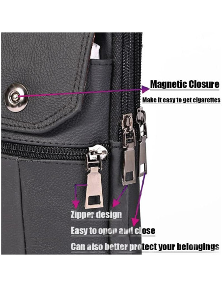 Estuche de cuero YIUMLMN para cigarrillos y encendedor - Vintage