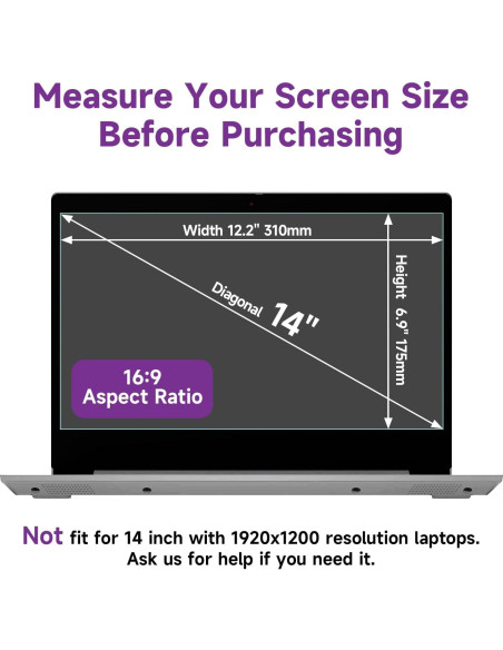 Paquete de 2 Protectores de Pantalla 14" Anti Luz Azul ANTOGOO V