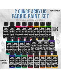 Juego de Pintura Acrílica Permanente U.S. Art Supply 24 Colores 2oz 2