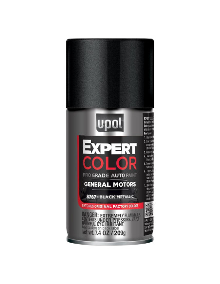 Pintura en Spray Automotriz U-POL Expert Color Negro Metálico 219ml