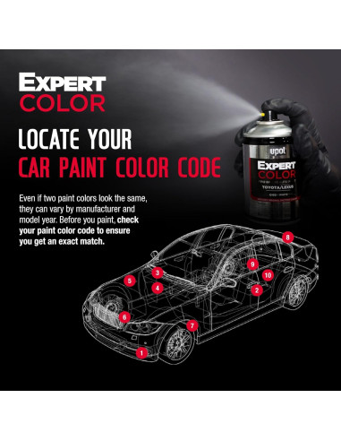 Pintura en Spray Automotriz U-POL Expert Color Negro Metálico 219ml