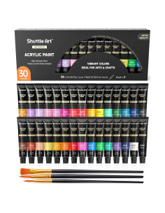 Juego de Pintura Acrílica Shuttle Art 30 Colores 12ml No Tóxica