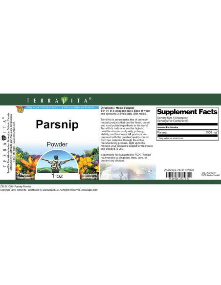 Polvo de Chirivía TerraVita 28 g - Sin Rellenos