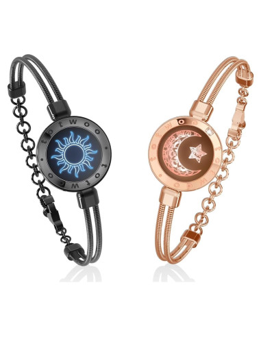 Pulseras Táctiles TOTWOO para Parejas - Vibración y Luz