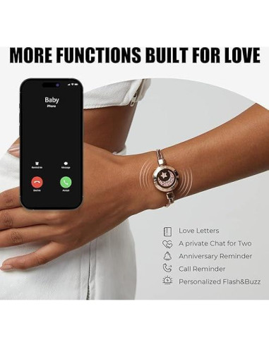 Pulseras Táctiles TOTWOO para Parejas - Vibración y Luz