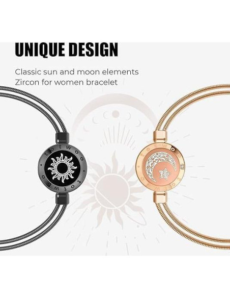 Pulseras Táctiles TOTWOO para Parejas - Vibración y Luz