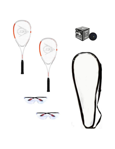 Conjunto de Raquetas de Squash Dunlop Sports - 2 Raquetas, Funda, Pelota