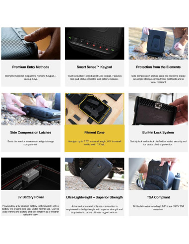 Caja de Viaje Segura VAULTEK Edición SIG SAUER LifePod 29x22cm