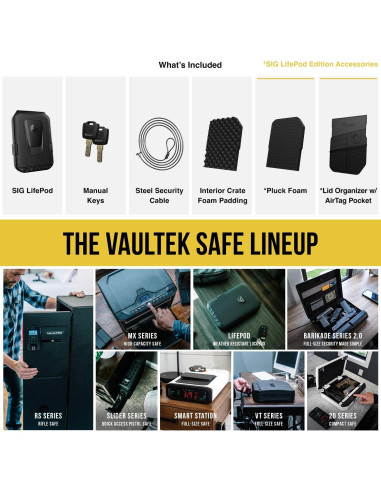 Caja de Viaje Segura VAULTEK Edición SIG SAUER LifePod 29x22cm
