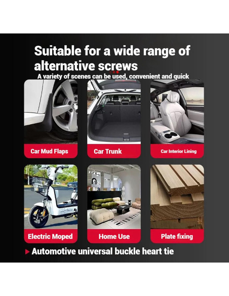 100 Clips de Retención Automotrices LZECJ - Nylon Universal