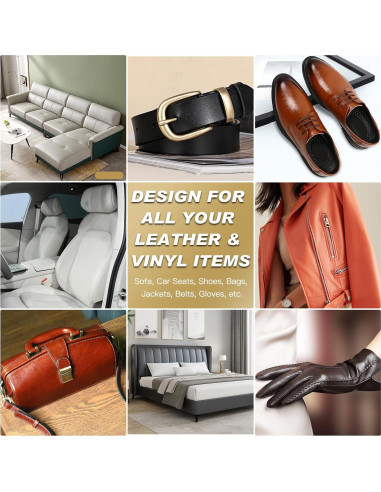 Kit de Reparación de Cuero SEISSO Gris 10 Piezas para Muebles