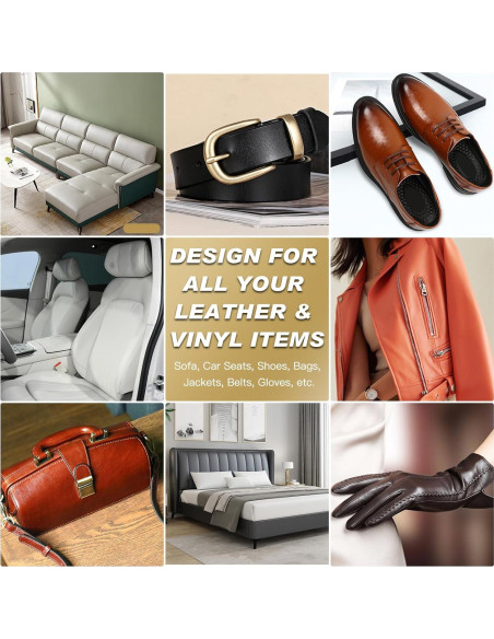 Kit de Reparación de Cuero SEISSO Gris 10 Piezas para Muebles