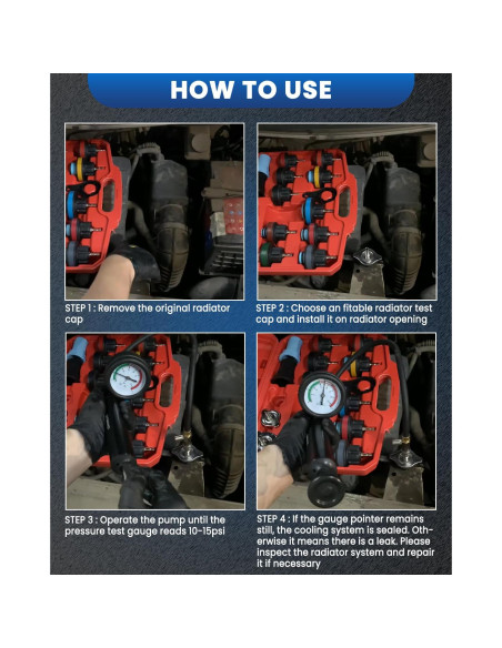 Kit de Probador de Presión de Refrigerante SIXIWANZI 18 Piezas