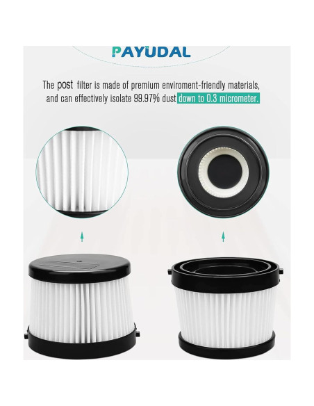 4 Filtros HEPA Reemplazo PAYUDAL DCV501HB para Aspiradora DEWALT 20V
