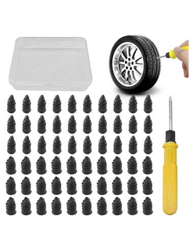 Kit de Reparación de Neumáticos 60PCS BDZMC con Destornillador