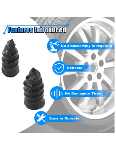 Kit de Reparación de Neumáticos 60PCS BDZMC con Destornillador