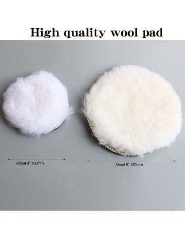 Kit de Pulido 9PCS Hiqalty - Almohadillas de Lana 10cm y 15cm