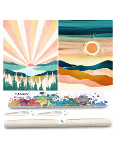 Kit de Pintura por Números YANXIN para Adultos - 2 Paquetes 40.64x30.48 cm