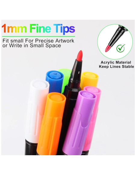 Marcadores de Tiza Líquida YullTaiy Set de 8 Colores 1mm