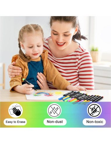 Marcadores de Tiza Líquida YullTaiy Set de 8 Colores 1mm