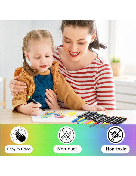 Marcadores de Tiza Líquida YullTaiy Set de 8 Colores 1mm