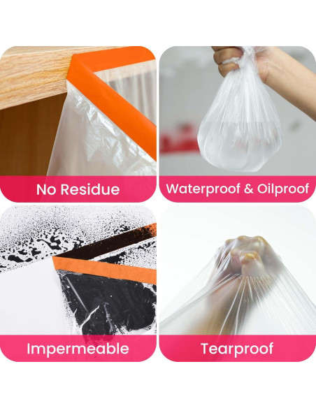 Película de Enmascarar TAPEBEAR 3 Rollos 259 cm x 17 m