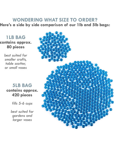 Galashield Esferas de Vidrio Azules 2.27 kg | 400 Perlas Decorativas