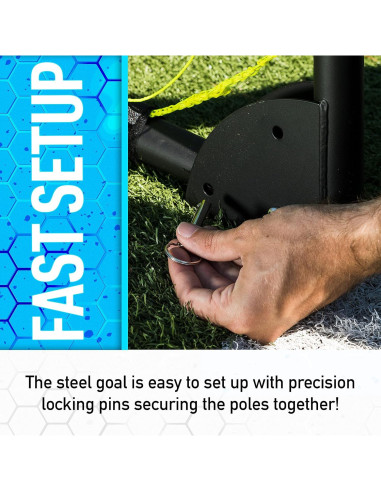 Gol de Fútbol Plegable Franklin Sports 6' x 4' Acero Negro