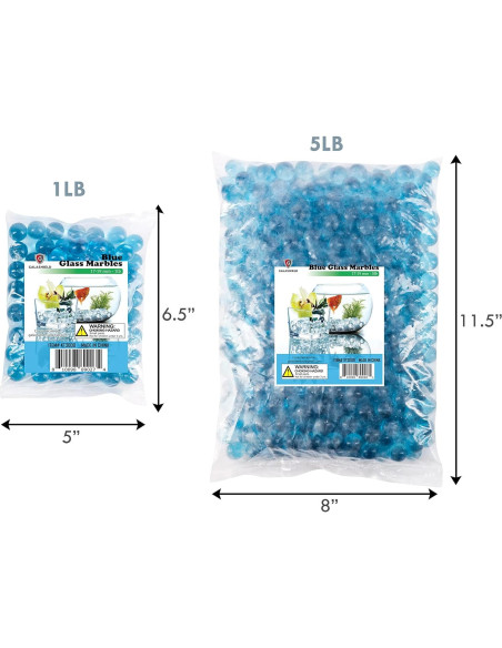 Galashield Esferas de Vidrio Azules 2.27 kg | 400 Perlas Decorativas