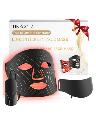 Máscara de Luz LED Tinkoola para Cara y Cuello - Negro